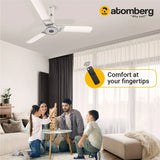 Atomberg Studio+ 48" 35W BLDC motor Energy Saving Anti-Dust Speed Indicator Light Ceiling Fan with Remote Control  ( White )  AT-106