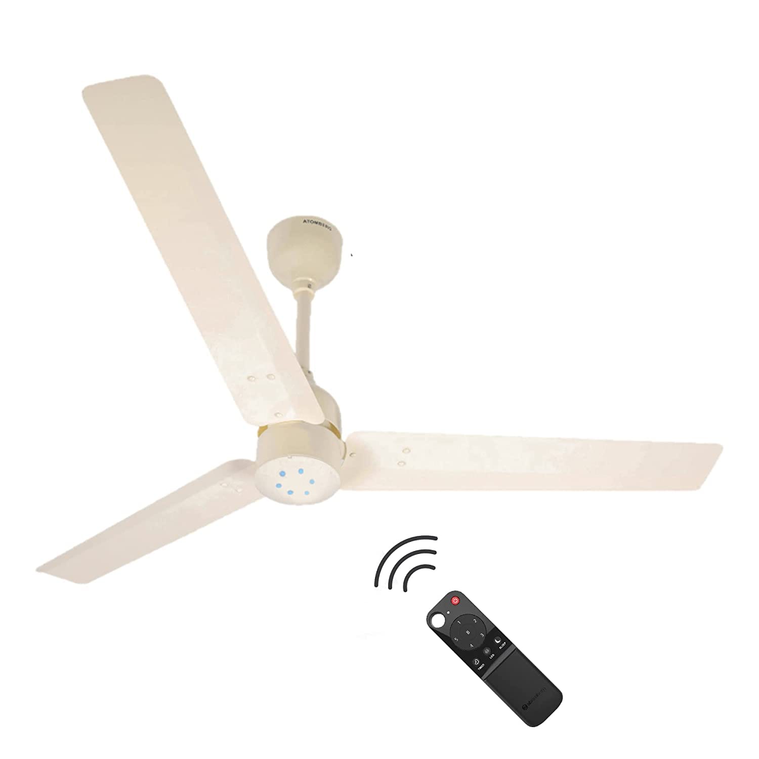 Atomberg Renesa 48" 35W BLDC motor Energy Saving Anti-Dust Speed Indicator Light Ceiling Fan with Remote Control  ( Ivory ) AT-113