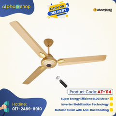 Atomberg Efficio+ 48" 35W BLDC motor Energy Saving Anti-Dust Speed Indicator Light Ceiling Fan with Remote Control  (Metallic Gold) AT-114