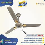 Atomberg Efficio+ 48" 35W BLDC motor Energy Saving Anti-Dust Speed Indicator Light Ceiling Fan with Remote Control (Sand Grey) AT-116