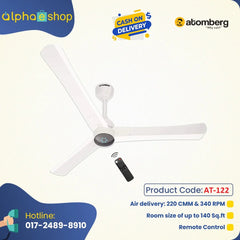 Atomberg Renesa+ 48" 28W BLDC motor Energy Saving Anti-Dust Speed Indicator Light  Ceiling Fan with Remote Control (Pearl White) AT-122