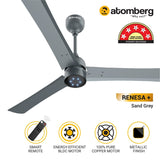Atomberg Renesa+ 48" 28W BLDC motor Energy Saving Anti-Dust Speed Indicator Light  Ceiling Fan with Remote Control (Sand Grey) AT-123