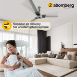 Atomberg Studio+ 48" 28W BLDC motor Energy Saving Anti-Dust Speed Indicator Light Ceiling Fan with Remote Control  (Sand Grey )  AT-124