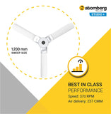 Atomberg Studio+ 48"  32W BLDC motor Energy Saving Anti-Dust Speed Indicator Light Ceiling Fan with Remote Control  ( White )  AT-106