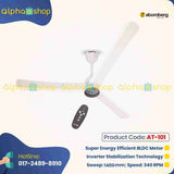 Atomberg Renesa+ 56" 32W BLDC motor Energy Saving Anti-Dust Speed Indicator Light  Ceiling Fan with Remote Control (Pearl White) AT-101