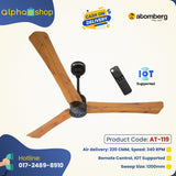 Atomberg Renesa Smart + 48" BLDC Motor With Remote Energy Saving IOT Enable Ceiling Fan (Golden Oakwood) AT-119