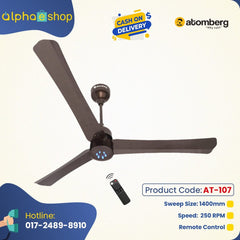 Atomberg Renesa + 56" 35Watt BLDC motor Energy Saving Anti-Dust Speed Indicator Light Ceiling Fan with Remote Control  ( Earth Brown )  AT-107