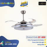 Luxury Chandelier 42'' Silver White 3 color Underlight with Remote control Ceiling fan CF-606