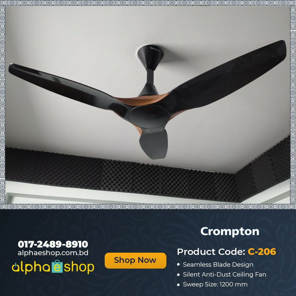 Crompton Silent Pro Enso Smart 48″ BLDC Remote Control Ceiling Fan (Charcoal Grey) C-206