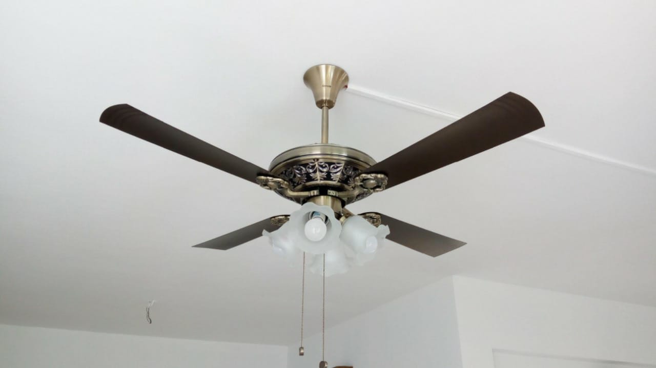 Crompton Nebula Ceiling Fan with Decorative Lights - 48 (Antique Brass) C-214