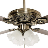 Crompton Nebula Ceiling Fan with Decorative Lights - 48" (Antique Brass) C-214