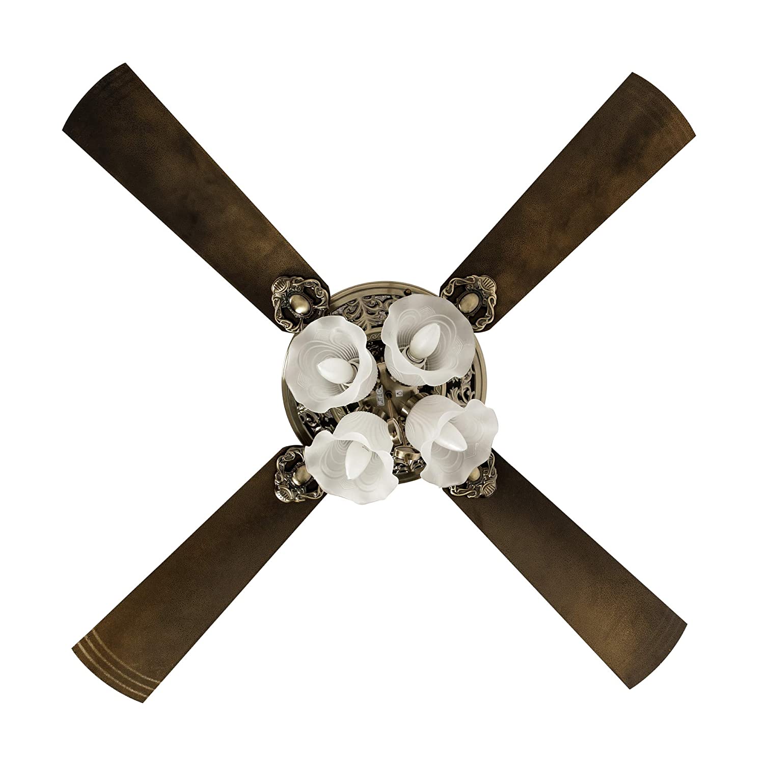 Crompton Nebula Ceiling Fan with Decorative Lights - 48" (Antique Brass) C-214