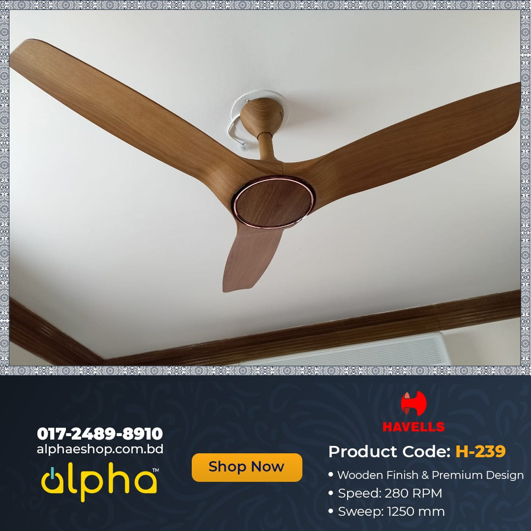 Havells Stealth Wood 50'' Ceiling Fan (Pinewood) H-239 - Ceiling Fan - Best Ceiling Fan Price in Bangladesh  | Alphaeshop.store