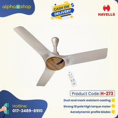 Havells Stealth Neo 48" BLDC Remote Ceiling Fan (Wood Mist) H-273