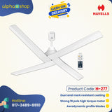 Havells Amaya  56" Remote Ceiling Fan (Satin White) H-277