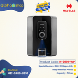 Havells Digiplus 6 Litre Absolutely safe RO + UV purified pH balanced Water Purifier with 8 Stages, Double UV Purification (Silver and Black) H-2001-WP