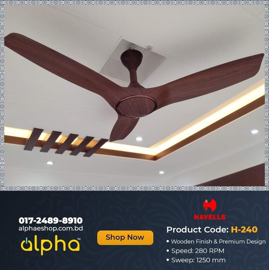 Havells Stealth Wood 50 Smart Ceiling Fan (Walnut) H-240