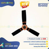 Luminous Jaipur Tamra 48" Designer Energy Saving Ceiling Fan (Abu Black) L-228