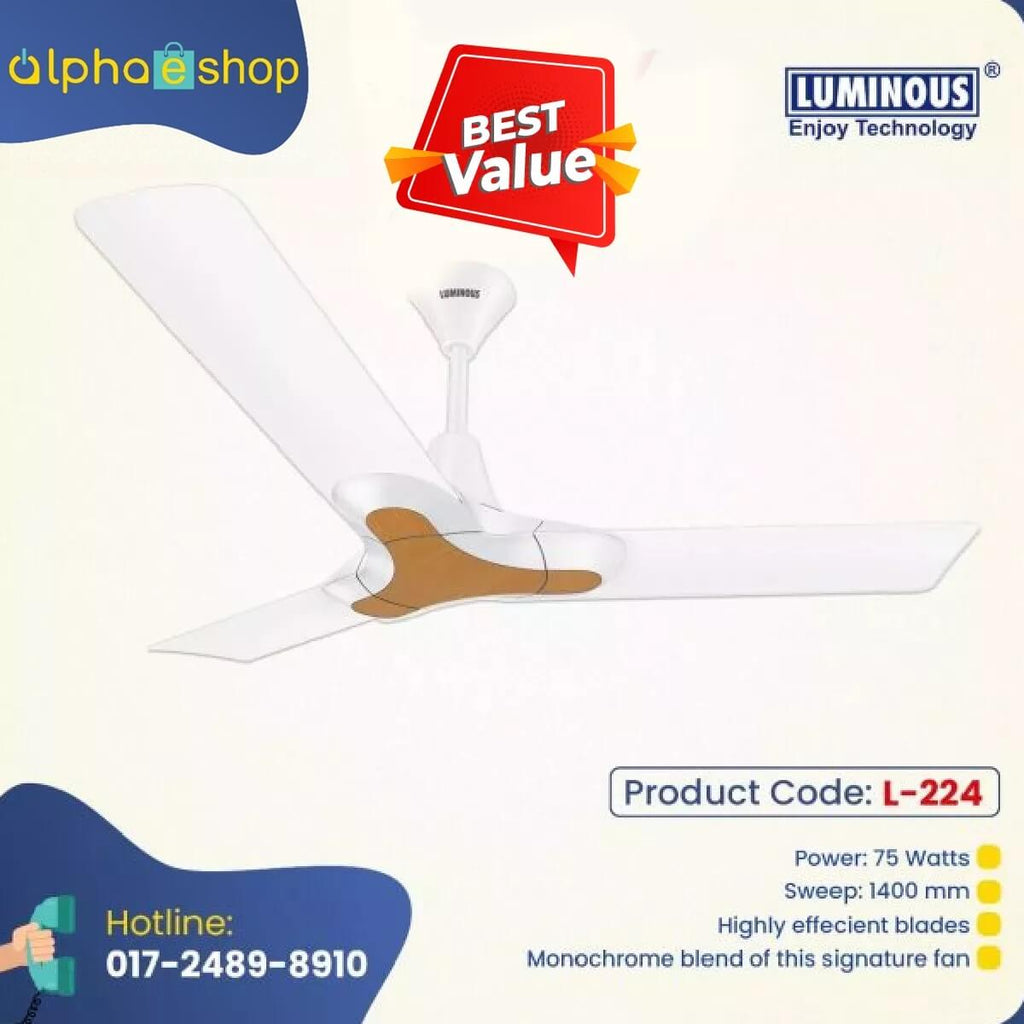 Luminous New York Brooklyn 56'' Ceiling Fan (Pine Wood) L224