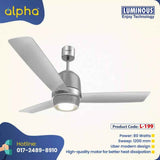 Luminous New York Manhattan 48'' (Moonlight Silver) L-199 - Ceiling Fan - Best Ceiling Fan Price in Bangladesh  | Alphaeshop.store