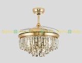 Luxury Chandelier 42'' Golden Crystal Underlight with Remote control Ceiling fan CF-609