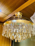 Luxury Chandelier 42'' Golden Crystal Underlight with Remote control Ceiling fan CF-609