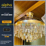 Luxury Chandelier 42'' Golden Crystal Underlight with Remote control Ceiling fan CF-609