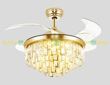 Luxury Chandelier 42'' Golden Crystal Underlight with Remote control Ceiling fan CF-609