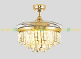 Luxury Chandelier 42'' Golden Crystal Underlight with Remote control Ceiling fan CF-609