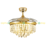 Luxury Chandelier 42'' Golden Crystal Underlight with Remote control Ceiling fan CF-609