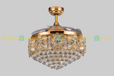 Luxury Chandelier 42'' Golden Crystal Underlight with Remote control Ceiling fan CF-612