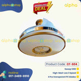 Luxury Chandelier 42'' Golden White 3 color Underlight with Remote control Ceiling fan CF-604