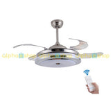 Luxury Chandelier 42” Silver White 3 Color Underlight With Remote Control Ceiling Fan CF-606