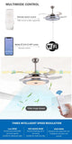 Luxury Chandelier 42” Silver White 3 Color Underlight With Remote Control Ceiling Fan CF-606
