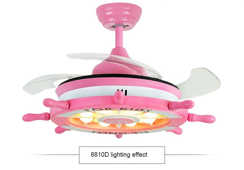 Luxury 42 " Kids Room Boy Remote Control Chandelier  Remote Ceiling fan ( Pink) CF-636 