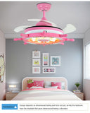 Luxury 42 " Kids Room Boy Remote Control Chandelier  Remote Ceiling fan ( Pink) CF-636 