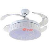 Luxury 42 " Hello Kitty Children's  Invisible Blade Remote  Chandelier Ceiling Fan (White ) CF-641