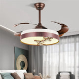 Luxury 42 ” Modern Classic Invisible Silent Invisible Blade Remote Chandelier Ceiling Fan (White ) CF-652