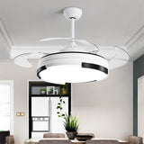 Luxury 42 " Modern Classic Invisible silent Invisible Blade Remote  Chandelier Ceiling Fan (White ) CF-663