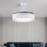 Luxury 42  Modern Retractable Silent 3 Light Remote Control Chandelier Ceiling fan  (Golden) CF - 635