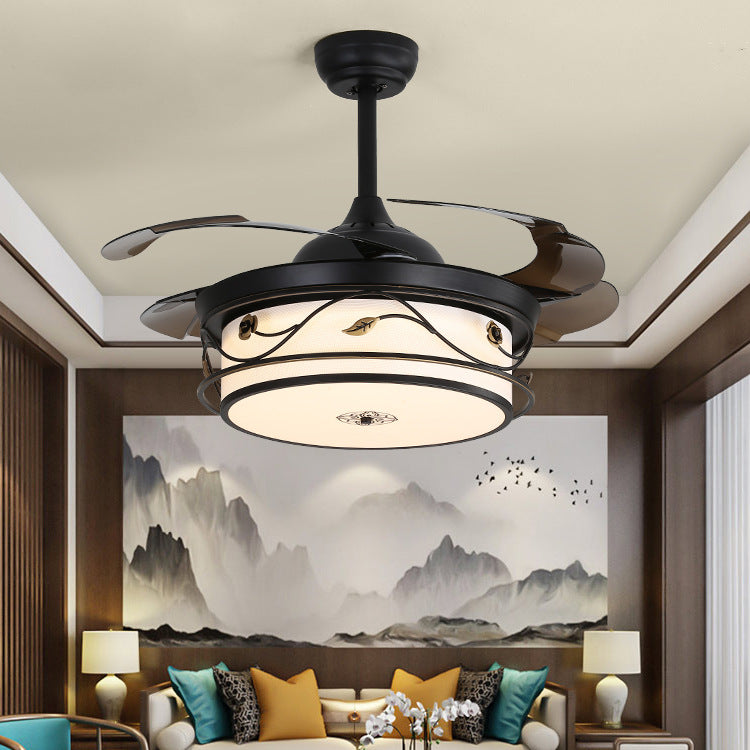 Luxury 42 " modern simple residential  Invisible Blade Remote  Chandelier Ceiling Fan ( Black ) CF - 640