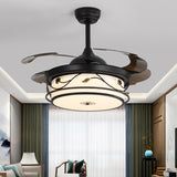 Luxury 42 " modern simple residential  Invisible Blade Remote  Chandelier Ceiling Fan ( Black ) CF - 640