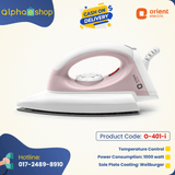 Orient Easyglide Dry Iron 1000w ( Pink)