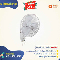 Orient Electric Wall-45 400mm Wall Fan (Crystal White) O-184