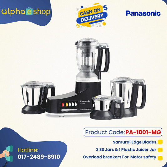 Panasonic MX-AC400 4  In 1 Mixer Grinder  -1000W (Black) PA-1001-MG