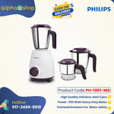 Philips HL7505 Daily Collection Mixer Grinder 500 W (White and Purple) PH-1001-MG