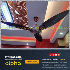 Usha Bloom Daffodil 50'' (Golden & Brown) U-188 - Ceiling Fan - Best Ceiling Fan Price in Bangladesh  | Alphaeshop.store