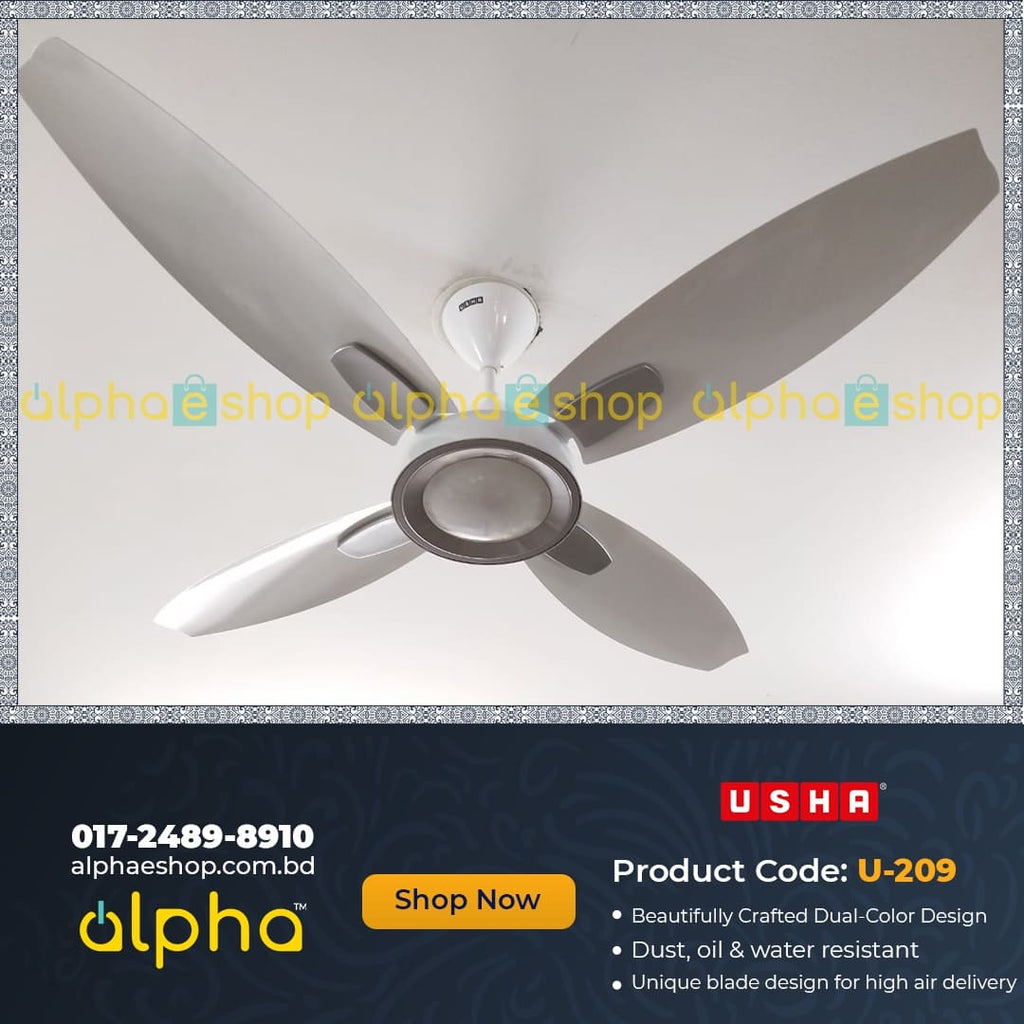 Usha Bloom Lily 52'' Ceiling Fan Sparkle White & Silver U209 Limited