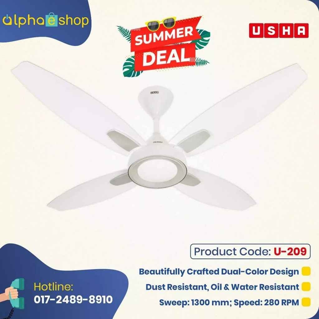 Usha Bloom Lily 52'' Ceiling Fan Sparkle White & Silver U209 Limited