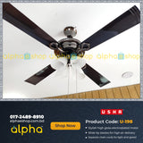 Usha Fontana Lotus 50'' (Black Chrome) U-198 - Ceiling Fan - Best Ceiling Fan Price in Bangladesh  | Alphaeshop.store